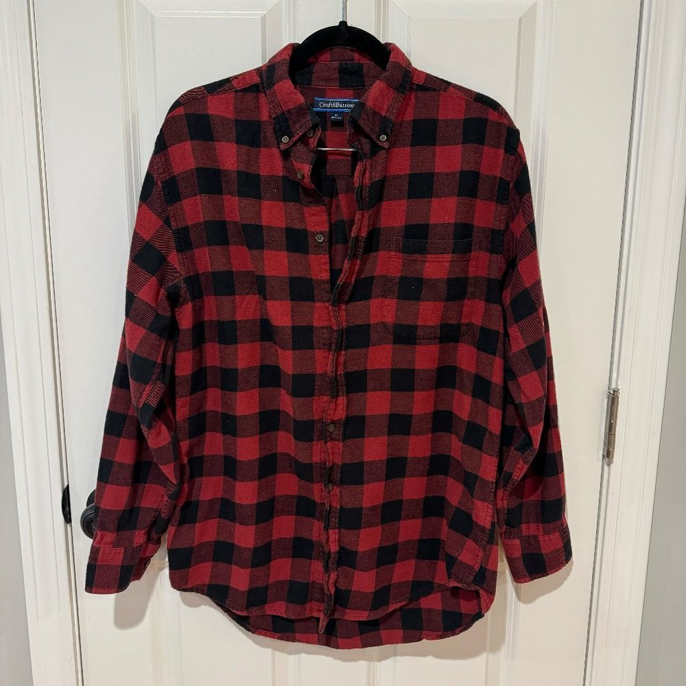 Croft & Barrow Casual Men's Buffalo Check Button Down Shirt‎ - Medium